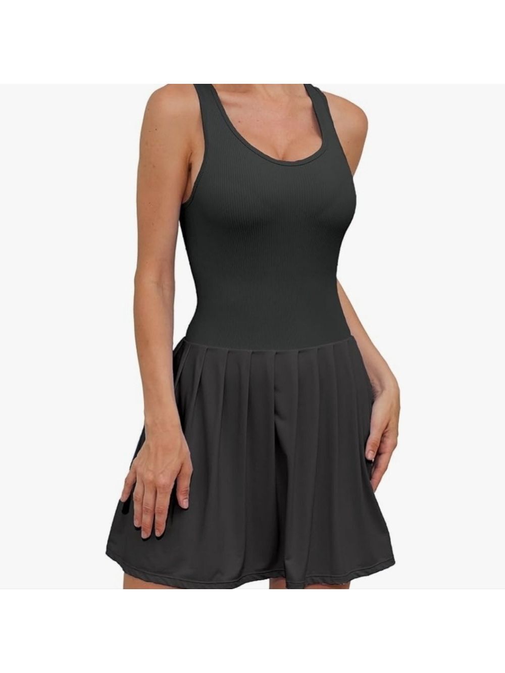 Moefanso Women's Tennis Built-in Shorts pockets pleated Dress  NWT Size M
